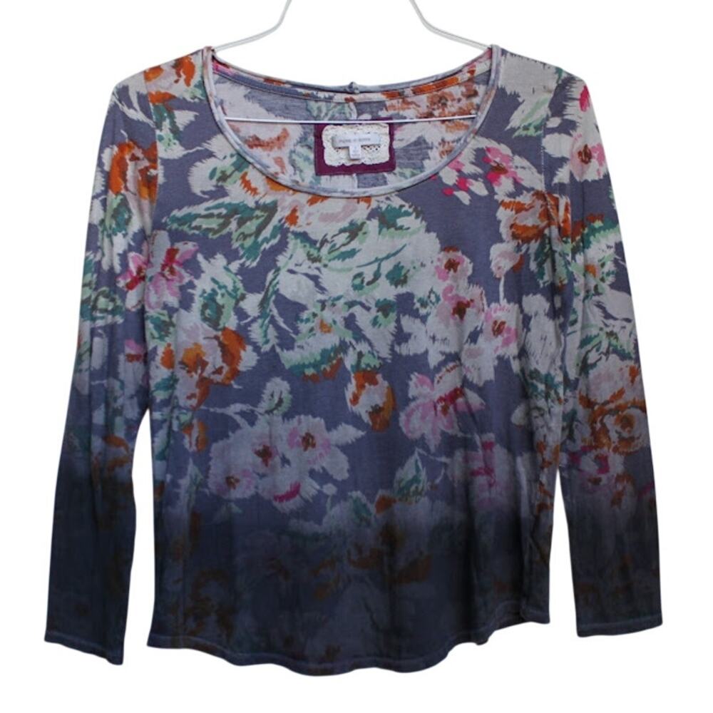 ANTHROPOLOGIE | Floral Dip Dye Long Sleeve Shirt AS SEEN ON Orphan Black Cosimal